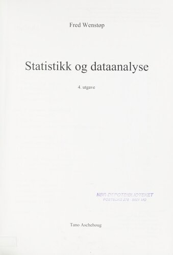 Statistikk og dataanalyse