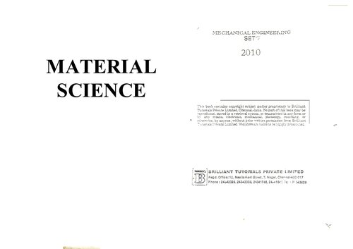 ESE(Mechanical Engineering): Materials Science