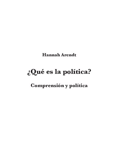 ¿Qué es la política?