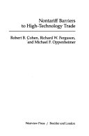 Nontariff Barriers To High-technology Trade