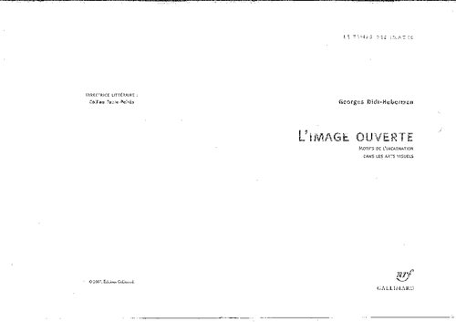 L'image ouverte: motifs de l'incarnation dans les arts visuels