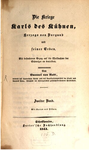 Die Feldzüge Karls des Kühnen, Herzogs von Burgund, und seiner Erben