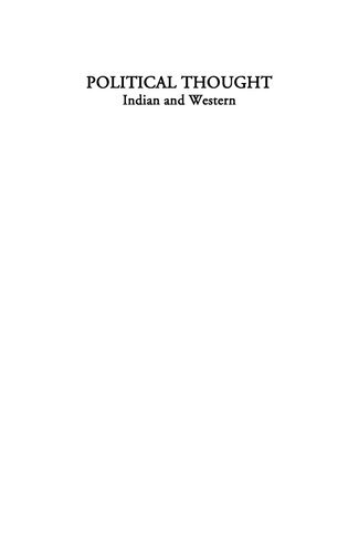 Political Thought: Indian and Western
