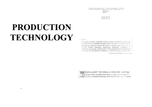 ESE(Mechanical Engineering): Production Technology