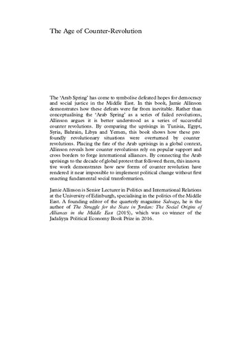 The age of counter-revolution : states and revolutions in the Middle East