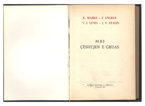 K. Marks, F. Engels, V. I. Lenin, J. V. Stalin. Mbi çështjen e gruas