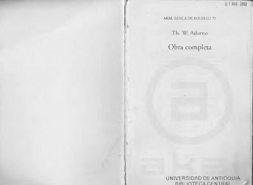 Crítica de la cultura y sociedad I