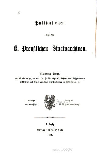 Lehns- und Besitzurkunden Schlesiens und seiner Fürstentümer im Mittelalter