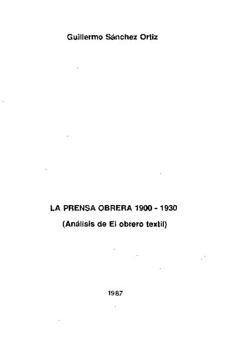 La prensa obrera 1900-1930 (Perú). Análisis de El Obrero Textil