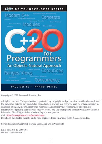 C++20 for Programmers: An Objects-Natural Approach