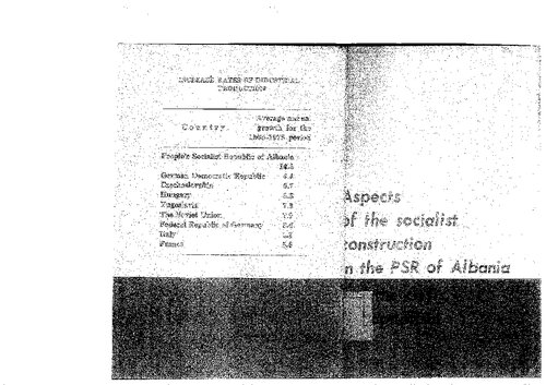 Aspects of the socialist construction in the PSR of Albania and the crisis of capitalism