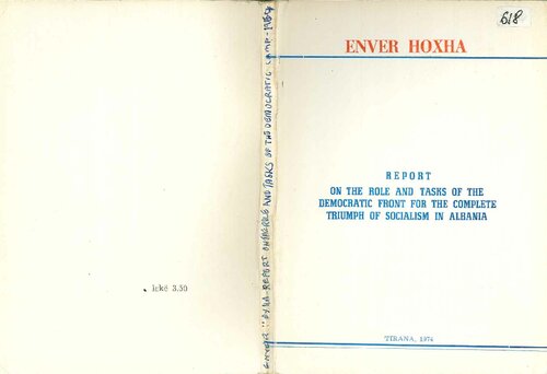Report on the role and tasks of the Democratic Front for the complete triumph of socialism in Albania