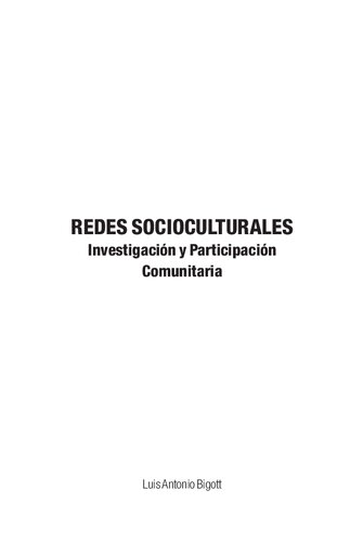 Redes socioculturales. Investigación y participación comunitaria