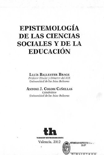 Epistemología de las ciencias sociales y de la educación