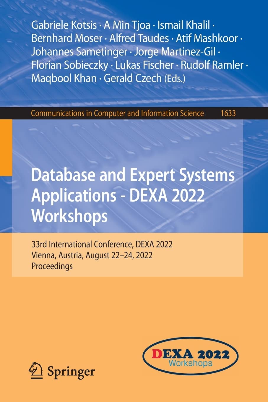 Database and Expert Systems Applications - DEXA 2022 Workshops: 33rd International Conference, DEXA 2022, Vienna, Austria, August 22–24, 2022, Proceedings