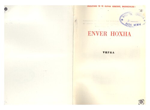 Enver Hoxha. Vepra