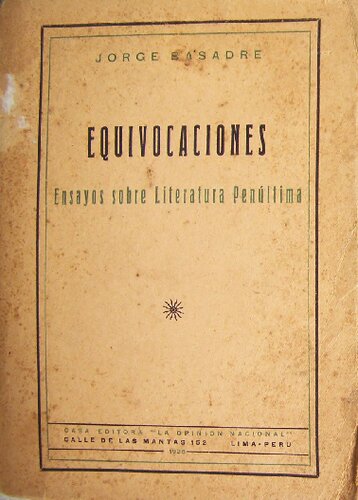 Equivocaciones. Ensayos sobre literatura penúltima