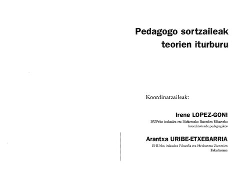 Pedagogo sortzaileak: teorien iturburu