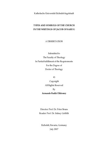 Types and Symbols of the Church According to Jacob of Sarug