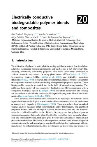 Electrically conductive biodegradable polymer blends and composites