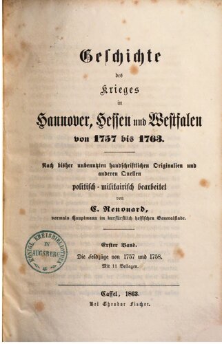 Die Feldzüge von 1757 und 1758