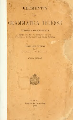 Elementos de Grammatica Tetense 9língua Chi-Nyungwe)