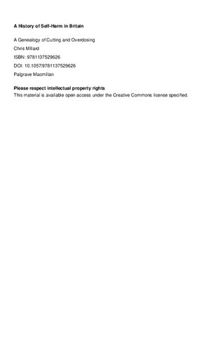 A History of Self-Harm in Britain. A Genealogy of Cutting and Overdosing