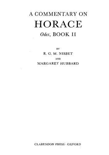 A Commentary on Horace: Odes, Book II