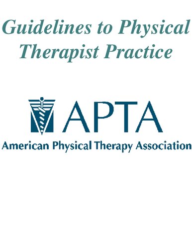 Guidelines to Physical Therapist Practice