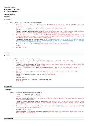 Austin & Black's Annotations to the Corporations Act July 2022
