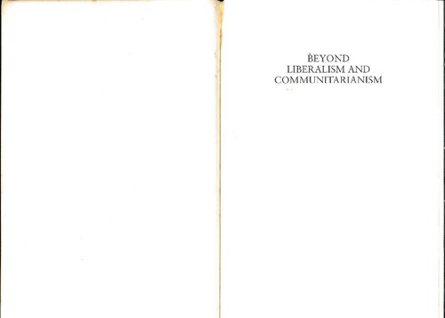 Beyond Liberalism and Communitarianism : Studies in Hegel's Philosophy of Right (-ch. 1,4,10,12 only-)