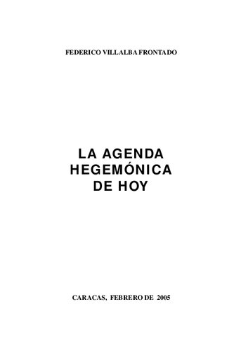La agenda hegemónica de hoy