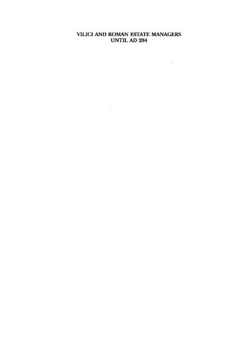 Vilici and Roman Estate Managers Until AD 284