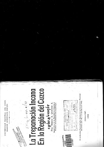 La trepanación incana en la región del Cuzco