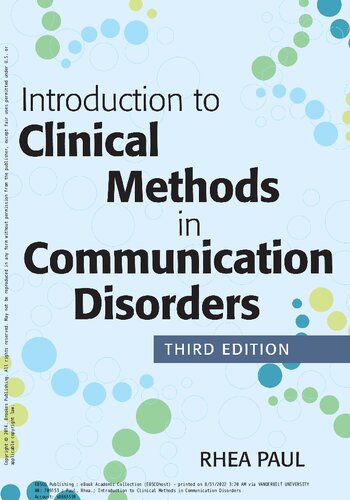 Introduction to Clinical Methods in Communication Disorders