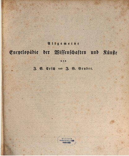 Allgemeine Encyclopädie der Wissenschaften und Künste in alphabetischer Folge / Caberea bis Cryptostoma