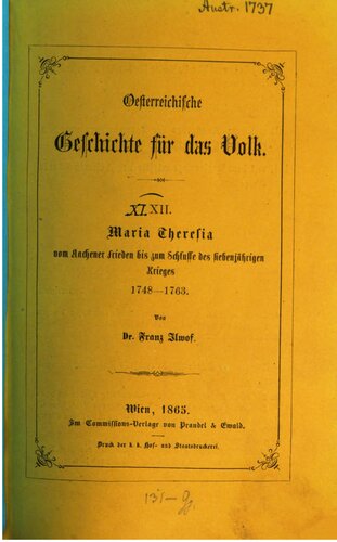 Maria Theresia und der österreichische Erbfolgekrieg 1740-1748