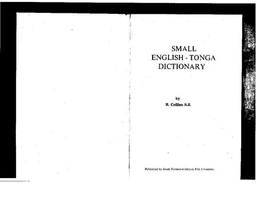 Small English - Tonga (Africa) Dictionary