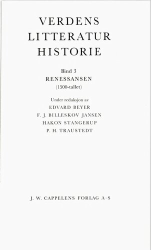 Verdens litteraturhistorie 3 : Renessansen (1500-tallet)