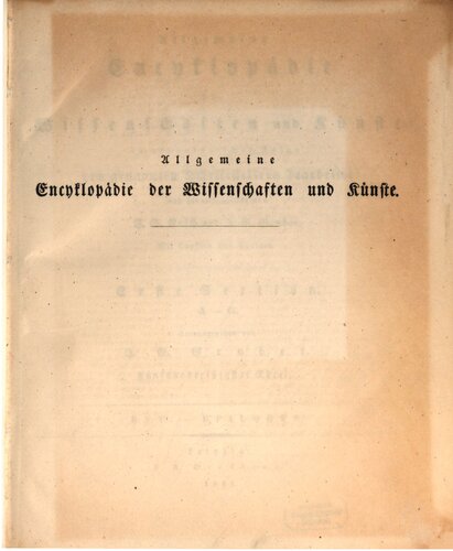 Allgemeine Encyclopädie der Wissenschaften und Künste in alphabetischer Folge / Ent bis Epilogus