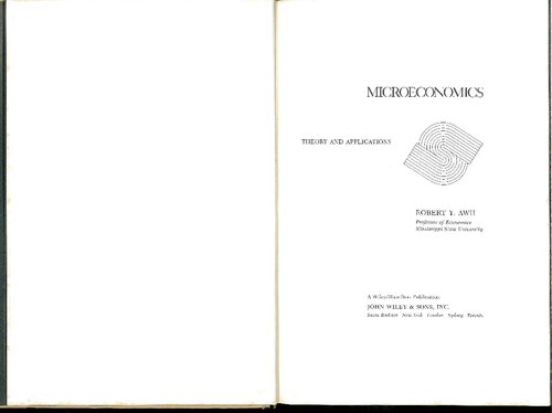 Microeconomics : theory and applications