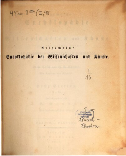 Allgemeine Encyclopädie der Wissenschaften und Künste in alphabetischer Folge / Flaach bis Flustria