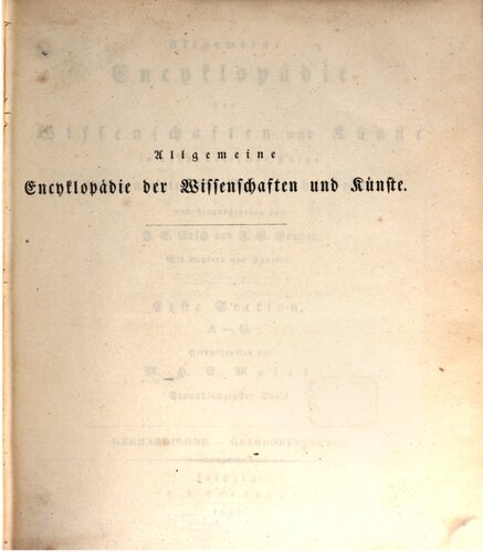 Allgemeine Encyclopädie der Wissenschaften und Künste in alphabetischer Folge / Gerhardinger bis Gersdorffsburg