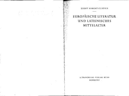 Europäische Literatur und lateinisches Mittelalter