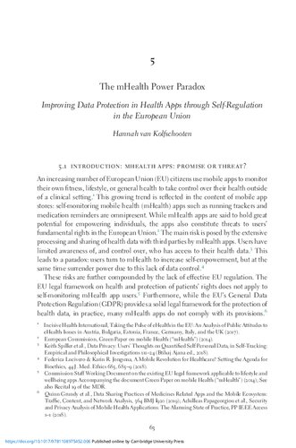 The mHealth Power Paradox Improving Data Protection in Health Apps through Self-Regulation in the European Union (in: Innovation and Protection: The Future of Medical Device Regulation, eds. I. Glenn Cohen; Timo Minssen; W. Nicholson Price II; Christopher T. Robertson; Carmel Shachar)