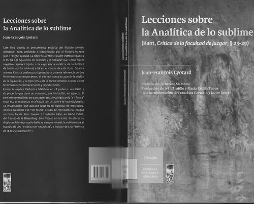 Lecciones sobre la Analítica de lo sublime (Kant, Crítica de la facultad de juzgar, 23-29)