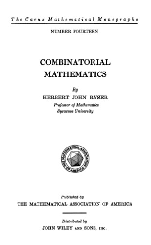 Combinatorial Mathematics