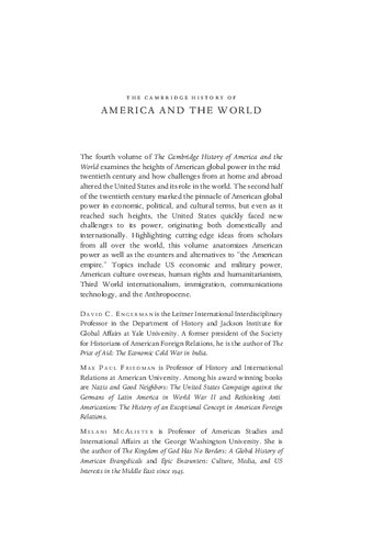 The Cambridge History of America and the World: Volume 4, 1945 to the Present