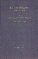 Die paulinischen Briefe (Röm., 1 Kor., 2 Kor.)