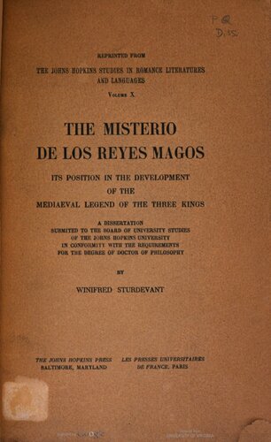 The Misterio de los Reyes Magos: its position in the development of the mediaeval legend of the Three Kings